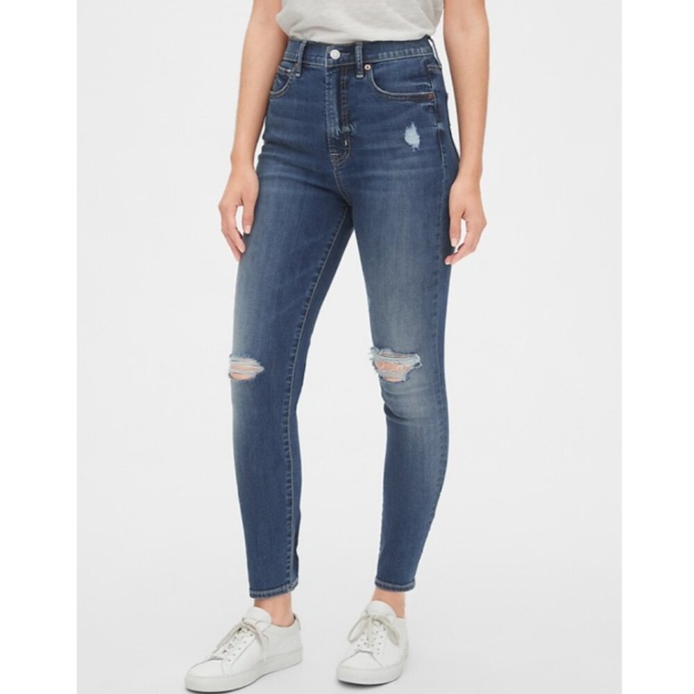 Gap True Skinny Sky High rise jeans indigo size 24 petite